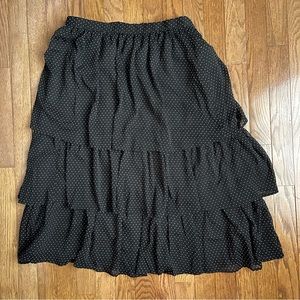 J Crew black tiered skirt, size M
